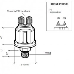 VDO DS Druksensor 0-28 Bar - 1/8-27 NPTF VDO DS Druksensor 0-28 Bar - 1/8-27 NPTF