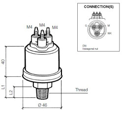 360-081-039-007C VDO Pressure Sensor 0-10 Bar - M14