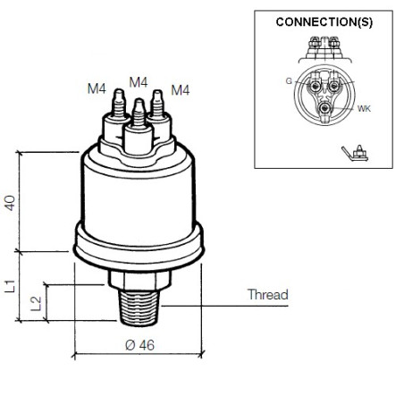 360-081-039-002C VDO Pressure Sensor 0-5 Bar – 1/8-27 NPTF