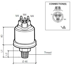 360-081-039-015C VDO Pressure Sensor 0-5 Bar - 1/8-27 NPTF