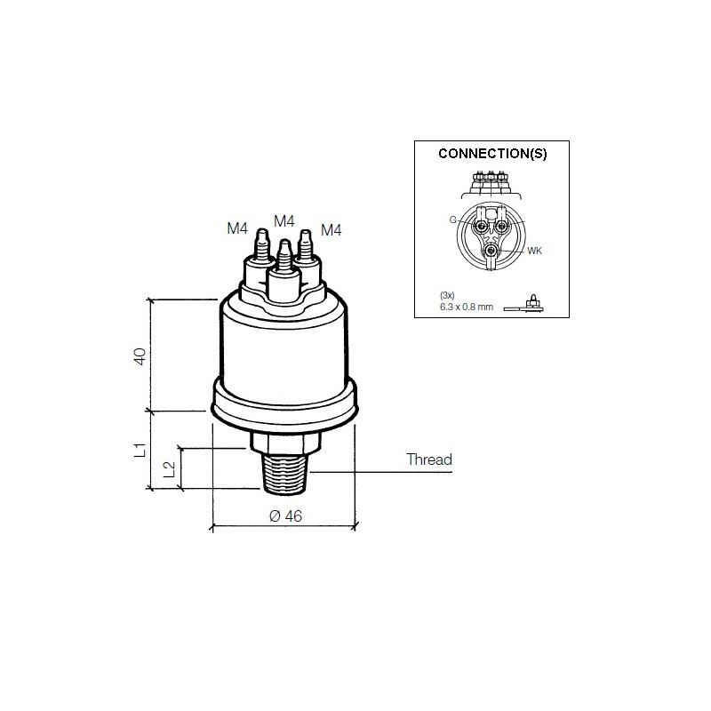 360-081-039-004C VDO Pressure Sensor 0-80 PSI – 1/8-27 NPTF