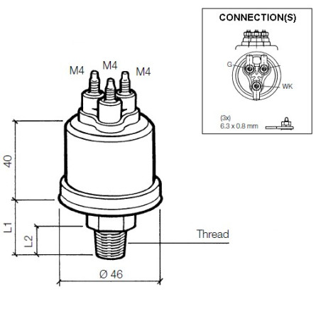 360-081-039-004C VDO Pressure Sensor 0-80 PSI – 1/8-27 NPTF