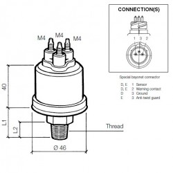 VDO Motor Öldruck Sensor mit Warnkontakt 10bar 360-081-030-022C 