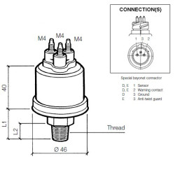360-081-063-001C VDO Pressure Sensor 0-10 Bar - M12