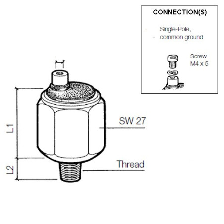 230-112-003-022C VDO Pressure Switch 0.90 Bar - M10