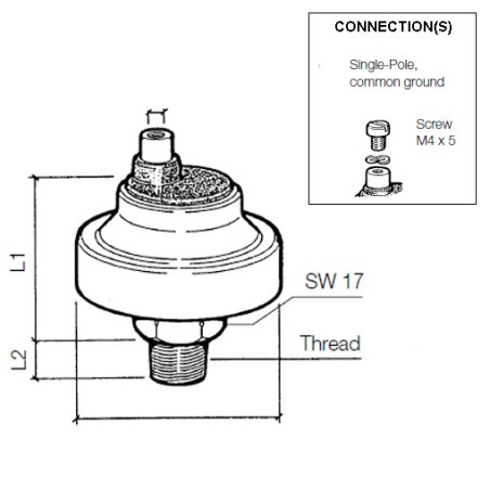 230-213-001-021C VDO Pressure switch 8.00 Bar - M10