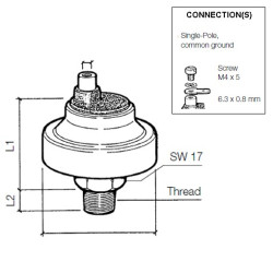230-213-001-011C VDO Pressure Switch 12.00 Bar - 1/8-27 NPTF