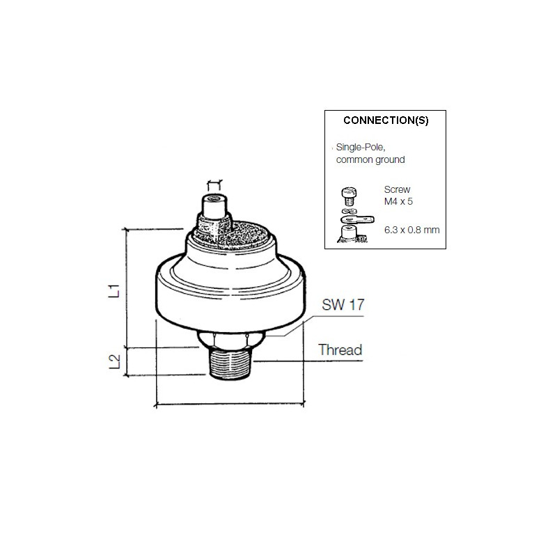 230-213-001-011C VDO Pressure Switch 12.00 Bar - 1/8-27 NPTF