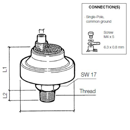 230-213-001-011C VDO Pressure Switch 12.00 Bar - 1/8-27 NPTF