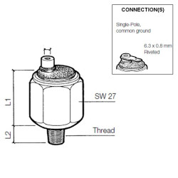 230-112-004-004C VDO Pressure Switch 2.00 Bar - M10