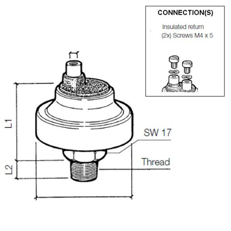 230-213-004-002C VDO Pressure switch 12.50 Bar - M14