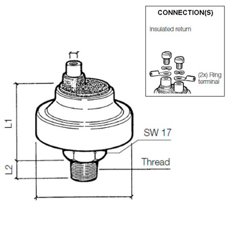230-213-002-003C VDO Pressure Switch 10.50 Bar - 1/8-27 NPTF