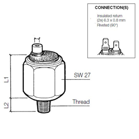 230-112-007-005C VDO Pressure switch 0.30 Bar - M14