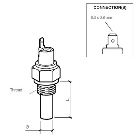 232-011-017-078D VDO Temperature switch 80°C - M14