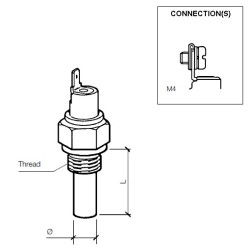 232-011-017-005D VDO Temperature Switch 120°C - 1/2-14 NPTF