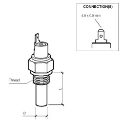 232-011-017-145D VDO Temperature Switch 105°C - 3/8-18 NPTF