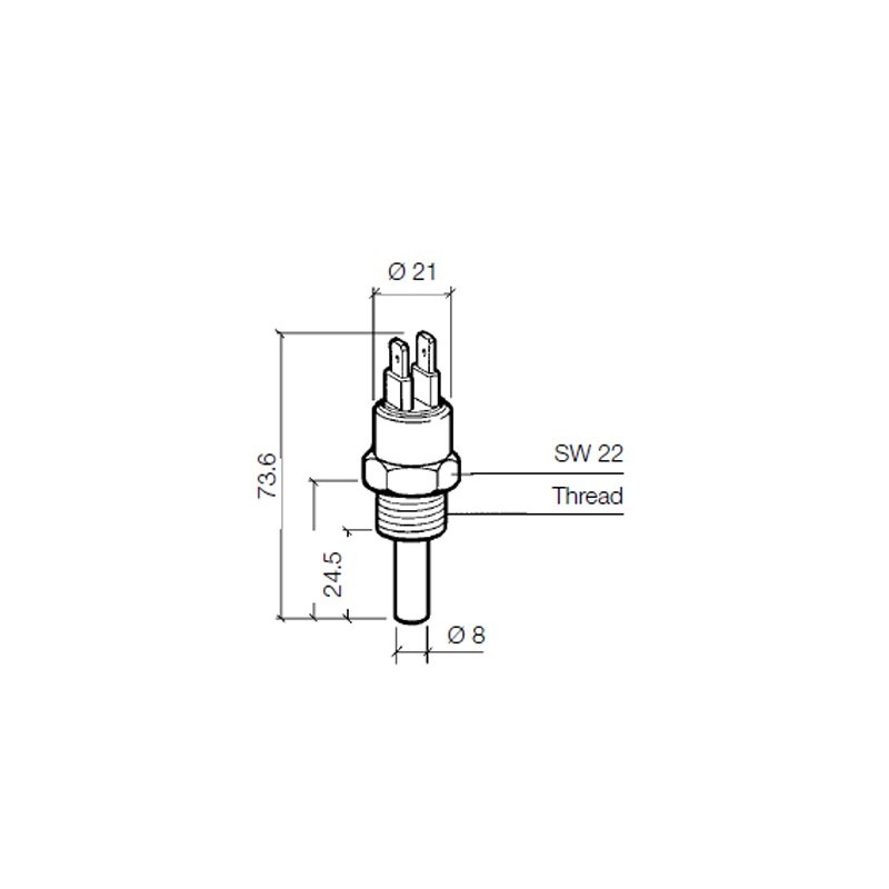VDO Kühlmitteltemperatur Sensor 40-120C 2-polig Boot Marine 323-805-001-002C 