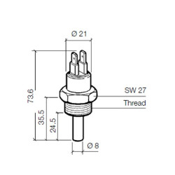 X10-232-001-008 VDO Temperature Switch 96°C - M22