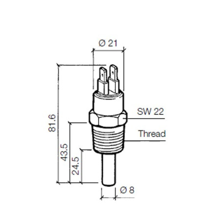 X10-232-001-006 5 Pieces VDO Temperature Switch 96°C - 1/2-14 NPTF