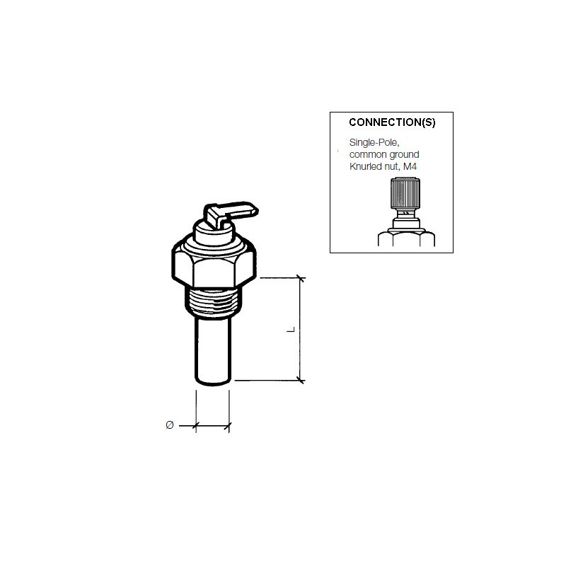323-801-004-009D VDO Oil Temperature Sensor 150°C – 5/8-18 NF-3A