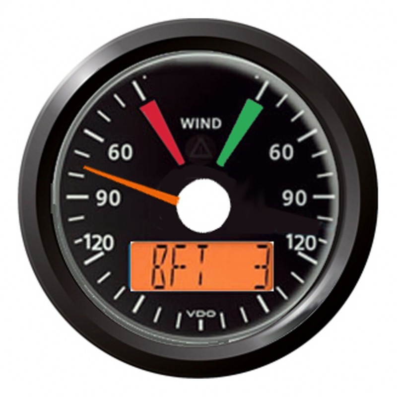 VDO ViewLine Windmeter 99.5kn Zwart 85mm VDO ViewLine Windmeter 99.5kn Zwart 85mm