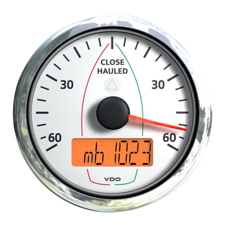 A2C59514249 Veratron ViewLine Wind Meter Close Haul 60° White 85mm