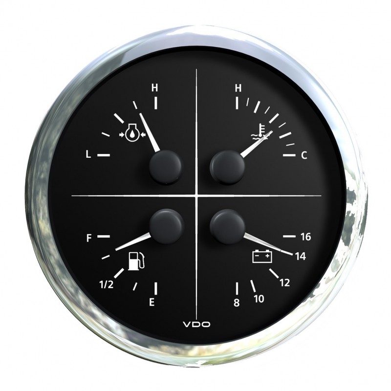 VDO ViewLine Combi 4 in 1 Zwart 110mm VDO ViewLine Combi 4 in 1 Zwart 110mm