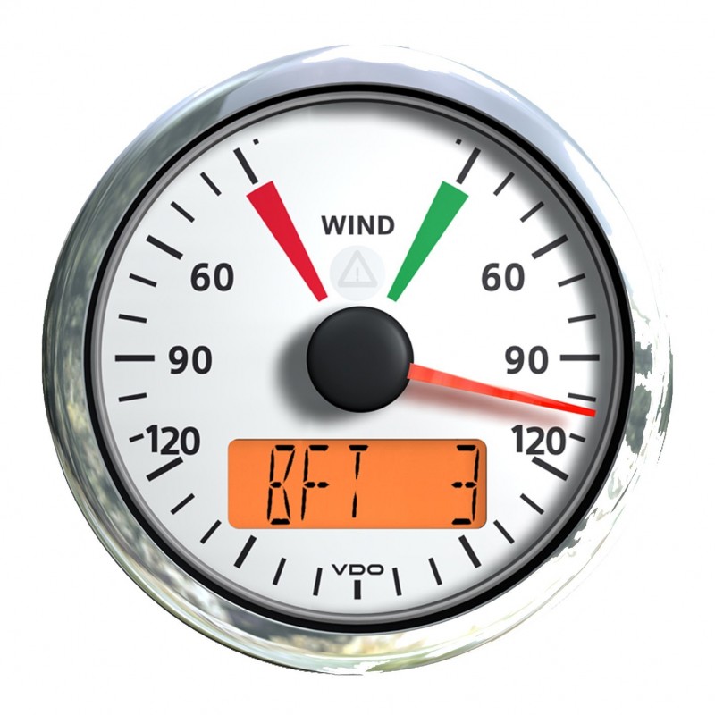 VDO ViewLine Windmeter 99.5kn Kit Wit 85mm